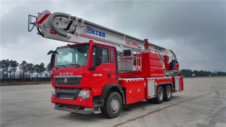 XCMG Official Fire Truck 34m aerial platform fire truck DG34M2 new telescopic platform firefighter truck price for sale